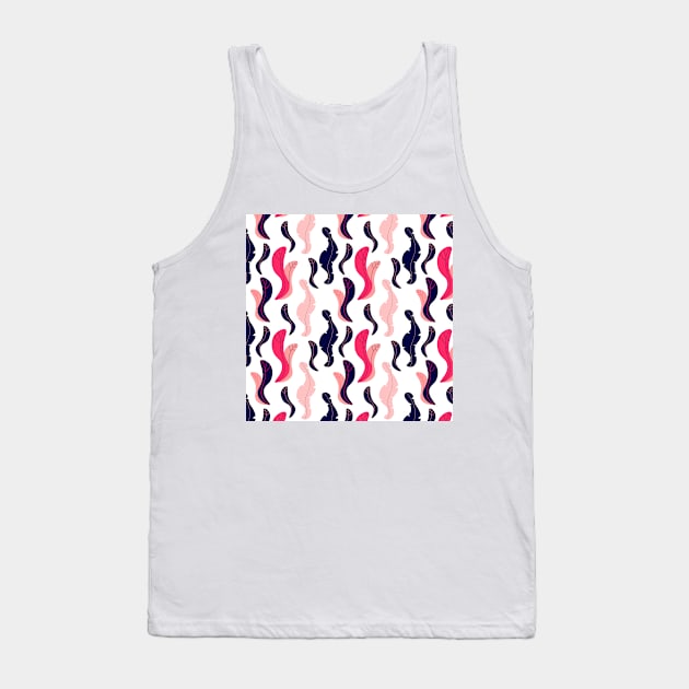 Floral Navy Pink Pattern Tank Top by Patternos